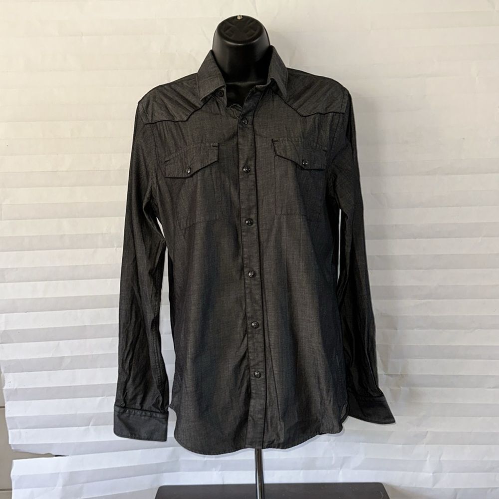 Express Black Fitted Blouse Women’s Size Small | Snap Front Dress Shirt Stretchy